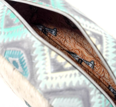 Dutton - Chocolate & White w/ Royston Aztec-Dutton-Western-Cowhide-Bags-Handmade-Products-Gifts-Dancing Cactus Designs