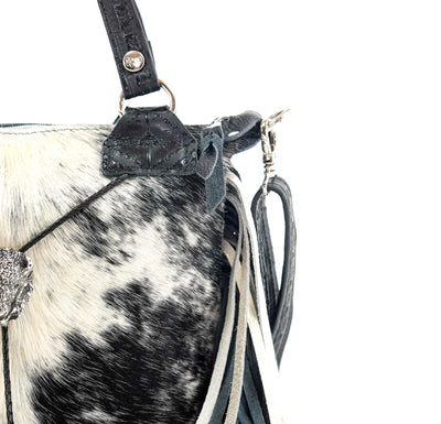 Fancy Annie - Black & White w/ No Embossed-Fancy Annie-Western-Cowhide-Bags-Handmade-Products-Gifts-Dancing Cactus Designs