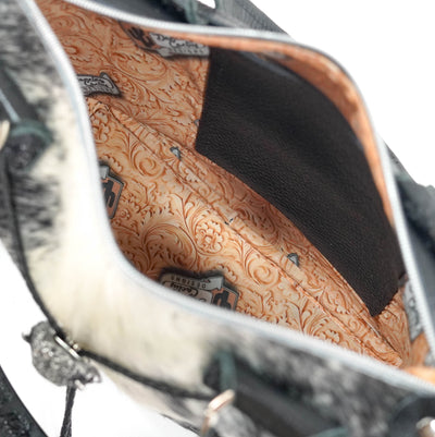 Fancy Annie - Black & White w/ No Embossed-Fancy Annie-Western-Cowhide-Bags-Handmade-Products-Gifts-Dancing Cactus Designs