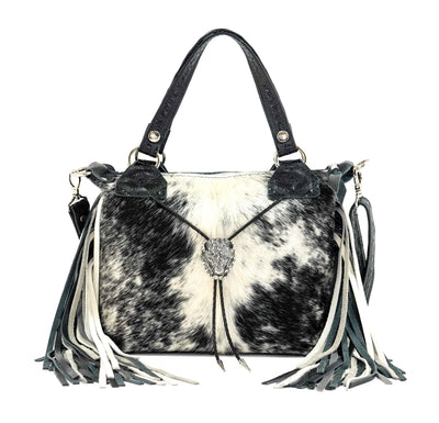 Fancy Annie - Black & White w/ No Embossed-Fancy Annie-Western-Cowhide-Bags-Handmade-Products-Gifts-Dancing Cactus Designs