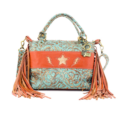 Fancy Annie - Sedona Leather w/ Sierra Tool-Fancy Annie-Western-Cowhide-Bags-Handmade-Products-Gifts-Dancing Cactus Designs