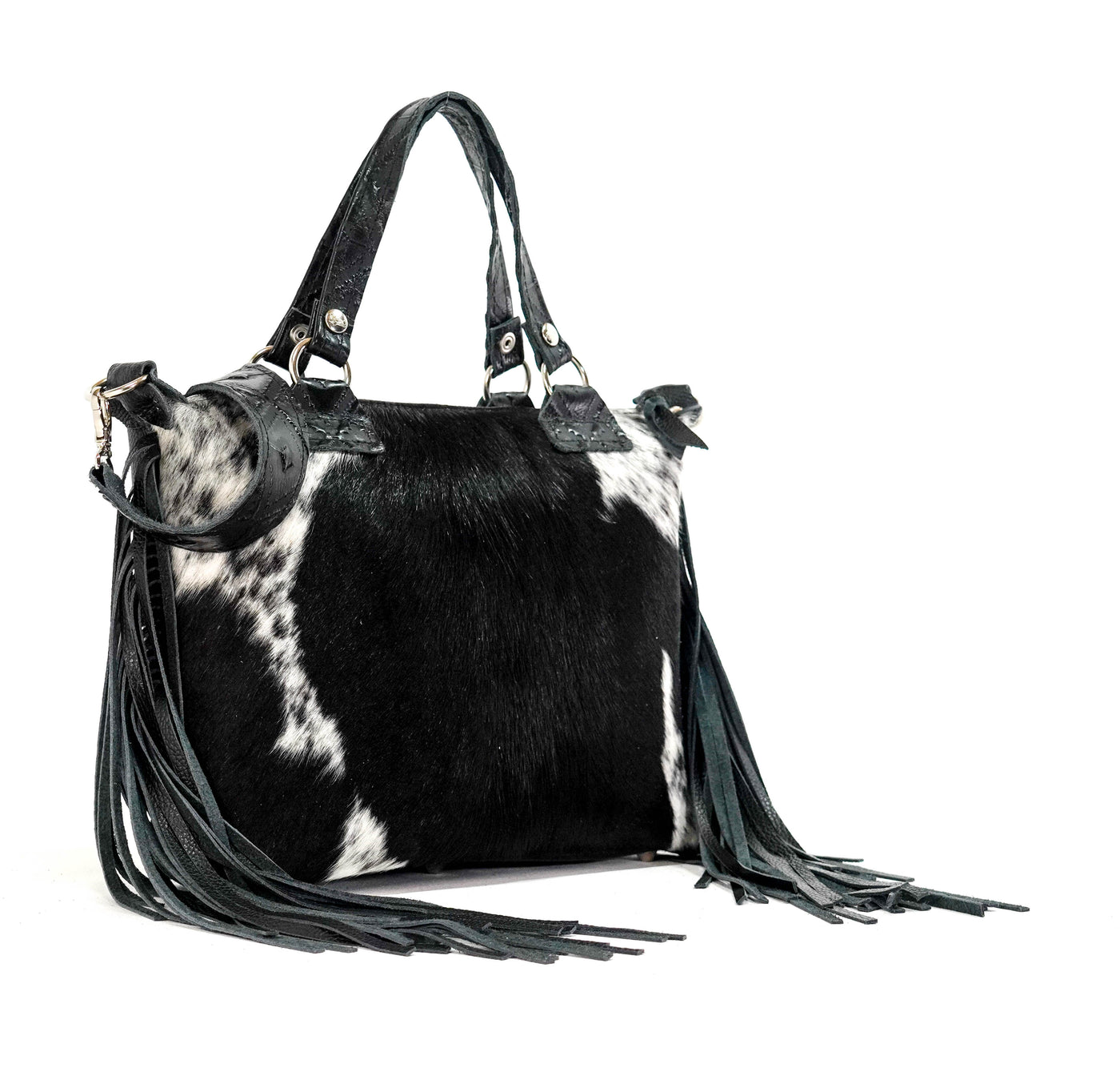 Fancy Oakley - Black & White w/ Onyx Navajo-Fancy Oakley-Western-Cowhide-Bags-Handmade-Products-Gifts-Dancing Cactus Designs