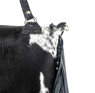 Fancy Oakley - Black & White w/ Onyx Navajo-Fancy Oakley-Western-Cowhide-Bags-Handmade-Products-Gifts-Dancing Cactus Designs
