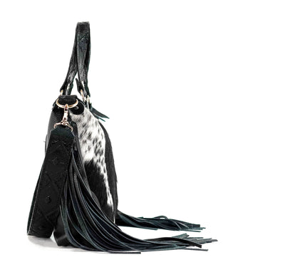 Fancy Oakley - Black & White w/ Onyx Navajo-Fancy Oakley-Western-Cowhide-Bags-Handmade-Products-Gifts-Dancing Cactus Designs
