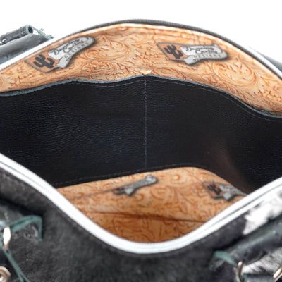 Fancy Oakley - Black & White w/ Onyx Navajo-Fancy Oakley-Western-Cowhide-Bags-Handmade-Products-Gifts-Dancing Cactus Designs