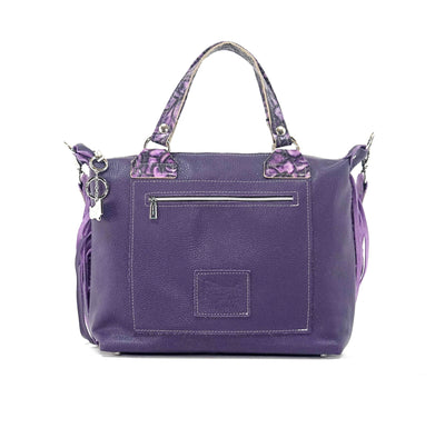 Fancy Oakley - Black & White w/ Purple Roses-Fancy Oakley-Western-Cowhide-Bags-Handmade-Products-Gifts-Dancing Cactus Designs