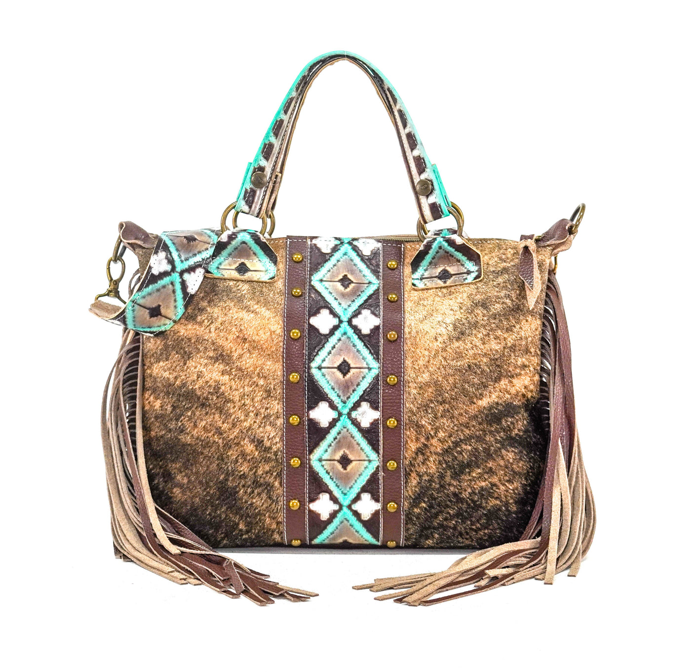 Fancy Oakley - Brindle w/ Cocoa Navajo-Fancy Oakley-Western-Cowhide-Bags-Handmade-Products-Gifts-Dancing Cactus Designs
