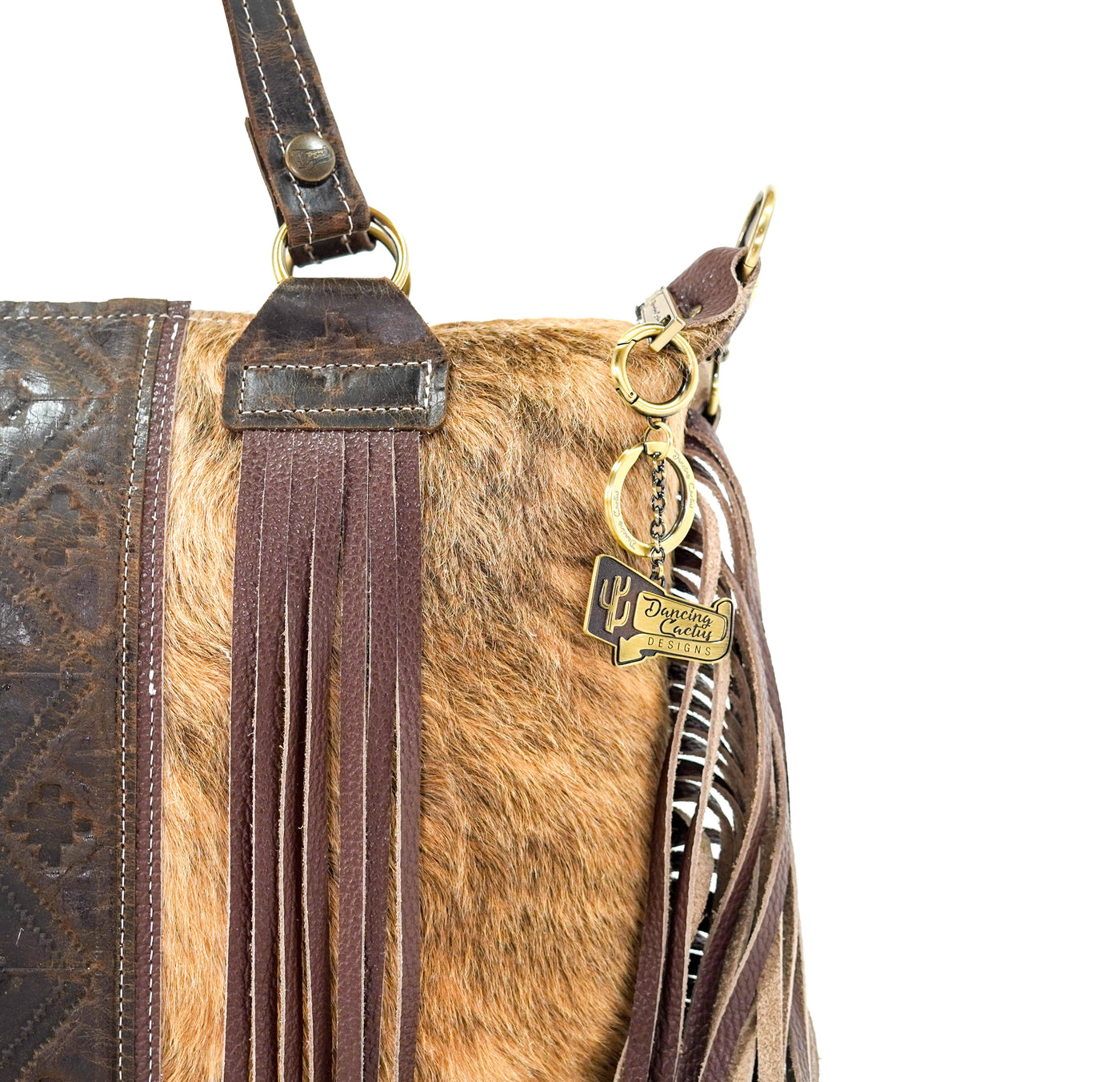 Fancy Oakley - Brindle w/ Walnut Navajo-Fancy Oakley-Western-Cowhide-Bags-Handmade-Products-Gifts-Dancing Cactus Designs