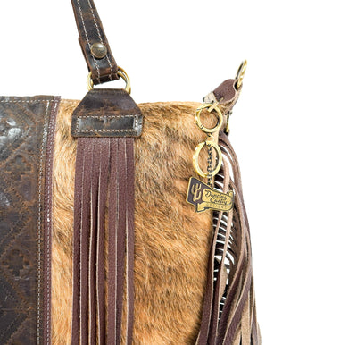 Fancy Oakley - Brindle w/ Walnut Navajo-Fancy Oakley-Western-Cowhide-Bags-Handmade-Products-Gifts-Dancing Cactus Designs