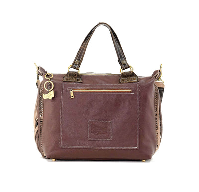 Fancy Oakley - Brindle w/ Walnut Navajo-Fancy Oakley-Western-Cowhide-Bags-Handmade-Products-Gifts-Dancing Cactus Designs