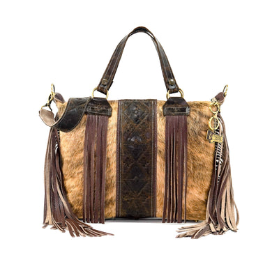 Fancy Oakley - Brindle w/ Walnut Navajo-Fancy Oakley-Western-Cowhide-Bags-Handmade-Products-Gifts-Dancing Cactus Designs