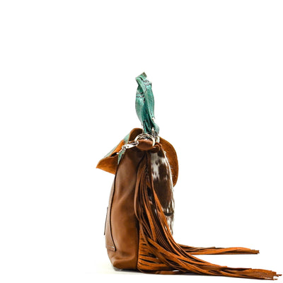 Fancy Oakley - Chocolate-Spotted Brindle w/ No Embossed-Fancy Oakley-Western-Cowhide-Bags-Handmade-Products-Gifts-Dancing Cactus Designs