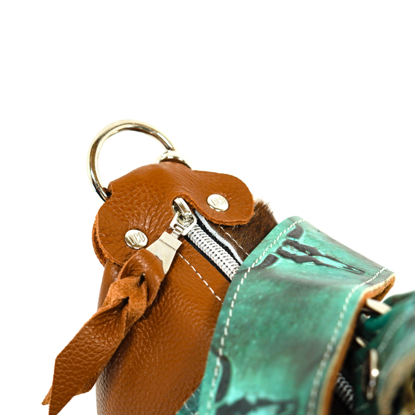 Fancy Oakley - Chocolate-Spotted Brindle w/ No Embossed-Fancy Oakley-Western-Cowhide-Bags-Handmade-Products-Gifts-Dancing Cactus Designs
