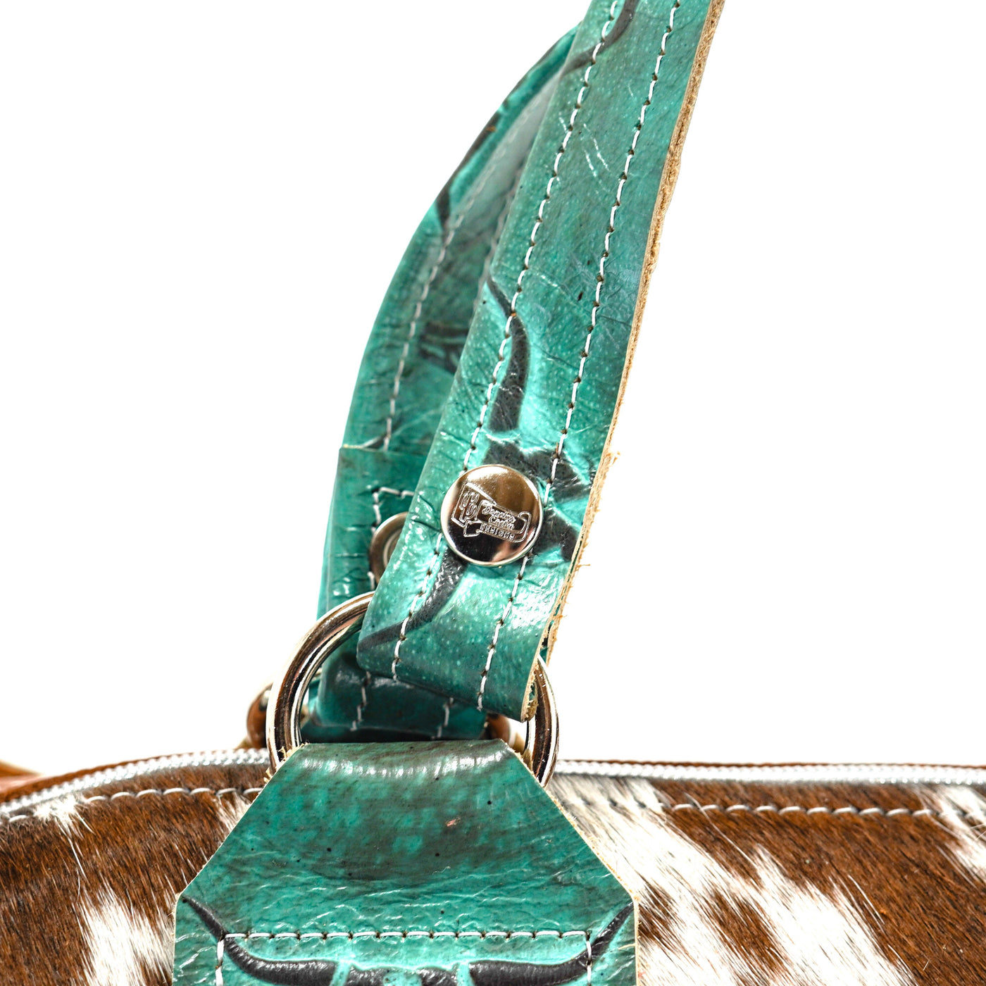 Fancy Oakley - Chocolate-Spotted Brindle w/ No Embossed-Fancy Oakley-Western-Cowhide-Bags-Handmade-Products-Gifts-Dancing Cactus Designs