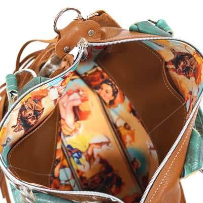 Fancy Oakley - Chocolate-Spotted Brindle w/ No Embossed-Fancy Oakley-Western-Cowhide-Bags-Handmade-Products-Gifts-Dancing Cactus Designs