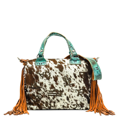 Fancy Oakley - Chocolate-Spotted Brindle w/ No Embossed-Fancy Oakley-Western-Cowhide-Bags-Handmade-Products-Gifts-Dancing Cactus Designs