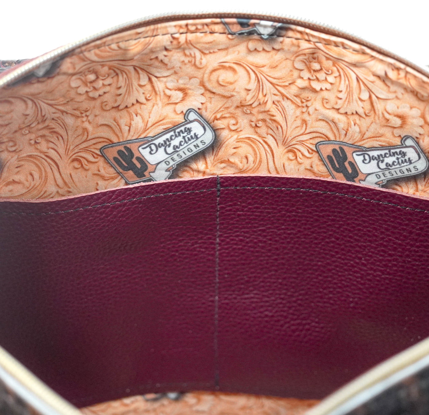 Fancy Oakley - Dark Brindle w/ Burgundy Croc-Fancy Oakley-Western-Cowhide-Bags-Handmade-Products-Gifts-Dancing Cactus Designs