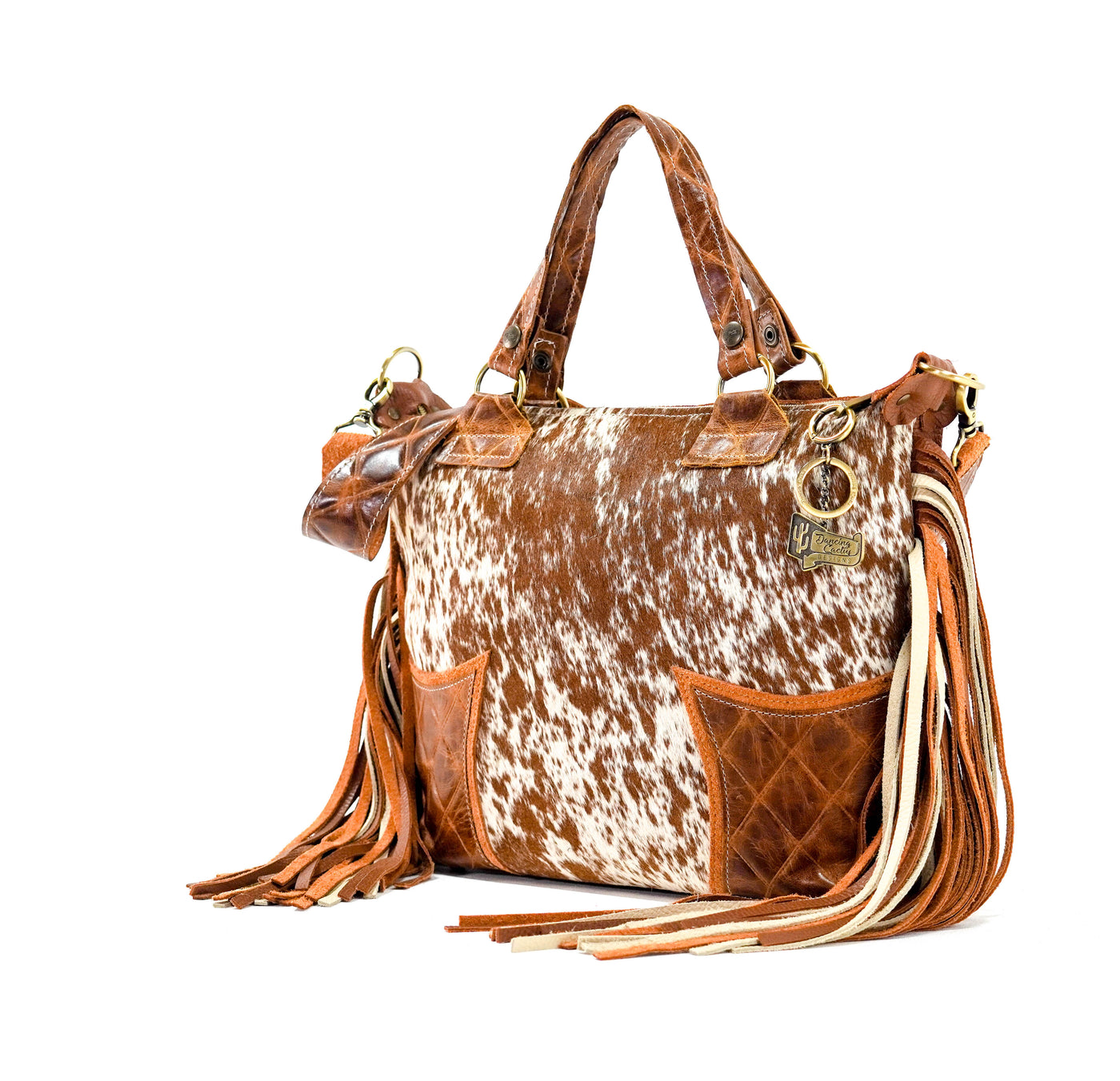 Fancy Oakley - Longhorn w/ Caramel Diamond Stitch-Fancy Oakley-Western-Cowhide-Bags-Handmade-Products-Gifts-Dancing Cactus Designs
