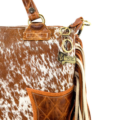 Fancy Oakley - Longhorn w/ Caramel Diamond Stitch-Fancy Oakley-Western-Cowhide-Bags-Handmade-Products-Gifts-Dancing Cactus Designs