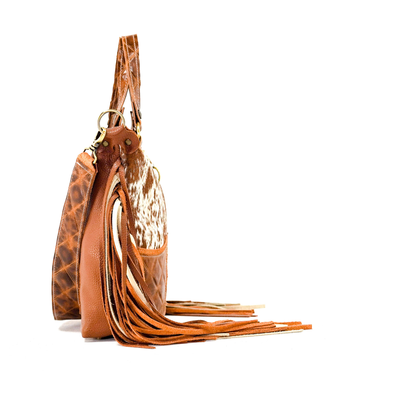 Fancy Oakley - Longhorn w/ Caramel Diamond Stitch-Fancy Oakley-Western-Cowhide-Bags-Handmade-Products-Gifts-Dancing Cactus Designs