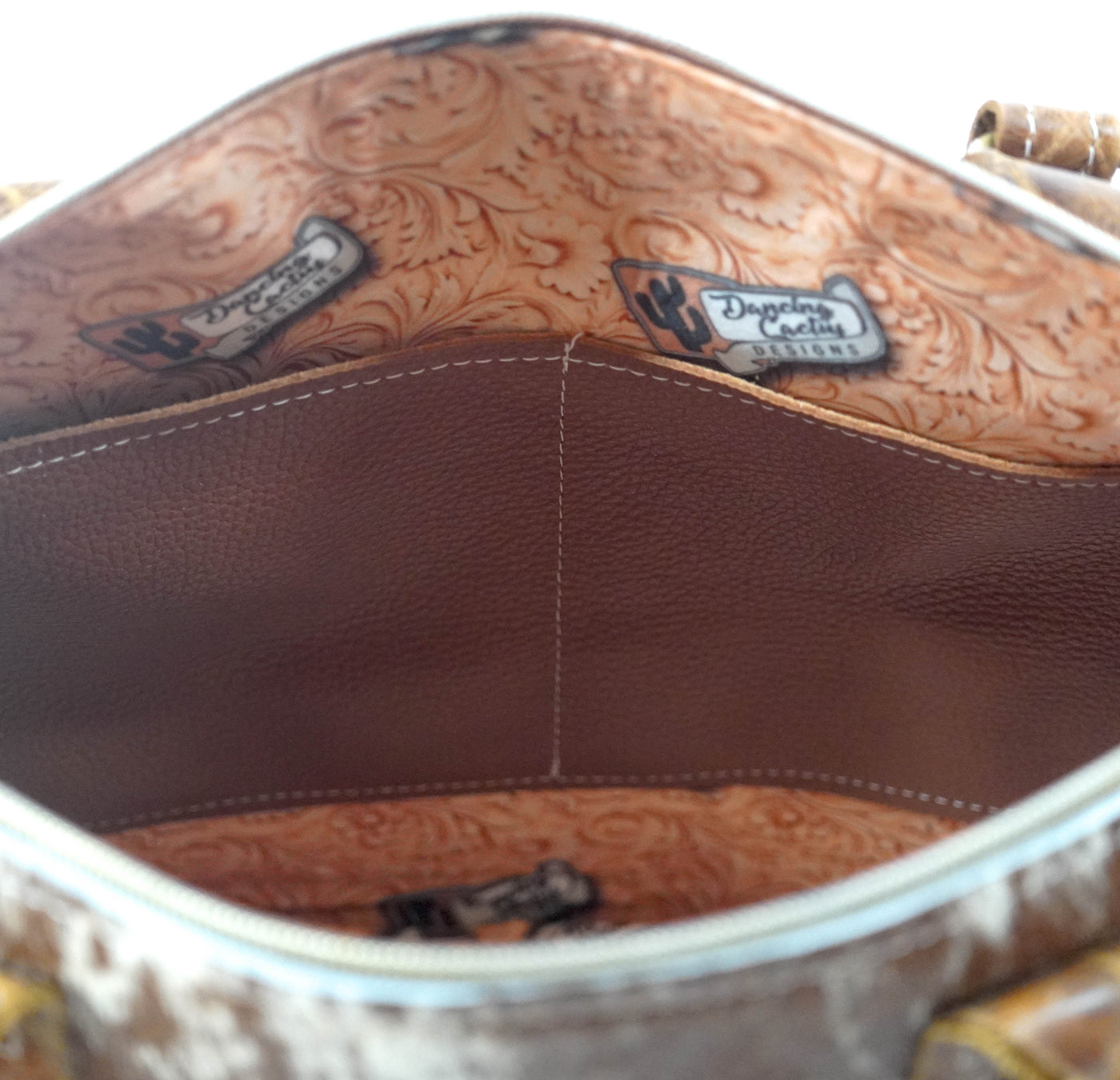 Fancy Oakley - Longhorn w/ Caramel Diamond Stitch-Fancy Oakley-Western-Cowhide-Bags-Handmade-Products-Gifts-Dancing Cactus Designs