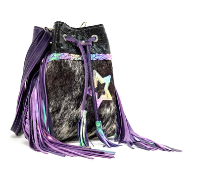 Gabby - Black & White w/ Onyx Croc-Gabby-Western-Cowhide-Bags-Handmade-Products-Gifts-Dancing Cactus Designs