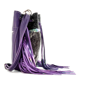 Gabby - Black & White w/ Onyx Croc-Gabby-Western-Cowhide-Bags-Handmade-Products-Gifts-Dancing Cactus Designs