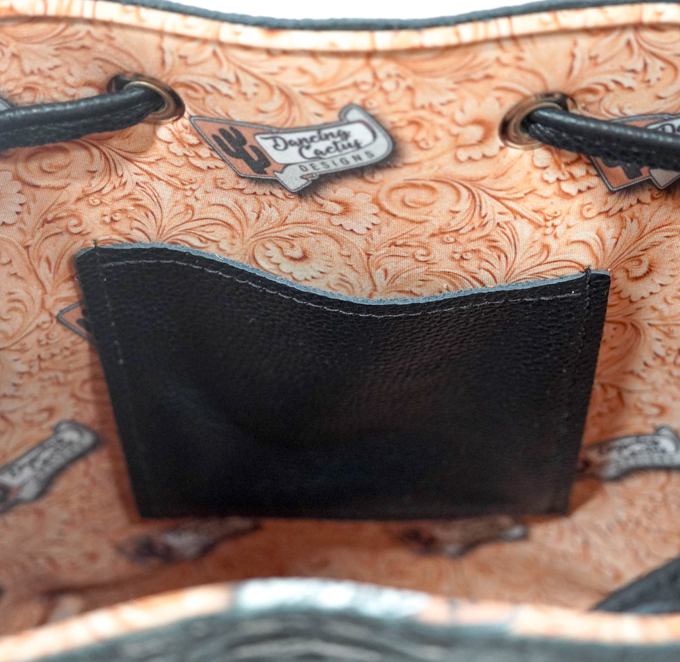 Gabby - Black & White w/ Onyx & Silver Croc-Gabby-Western-Cowhide-Bags-Handmade-Products-Gifts-Dancing Cactus Designs