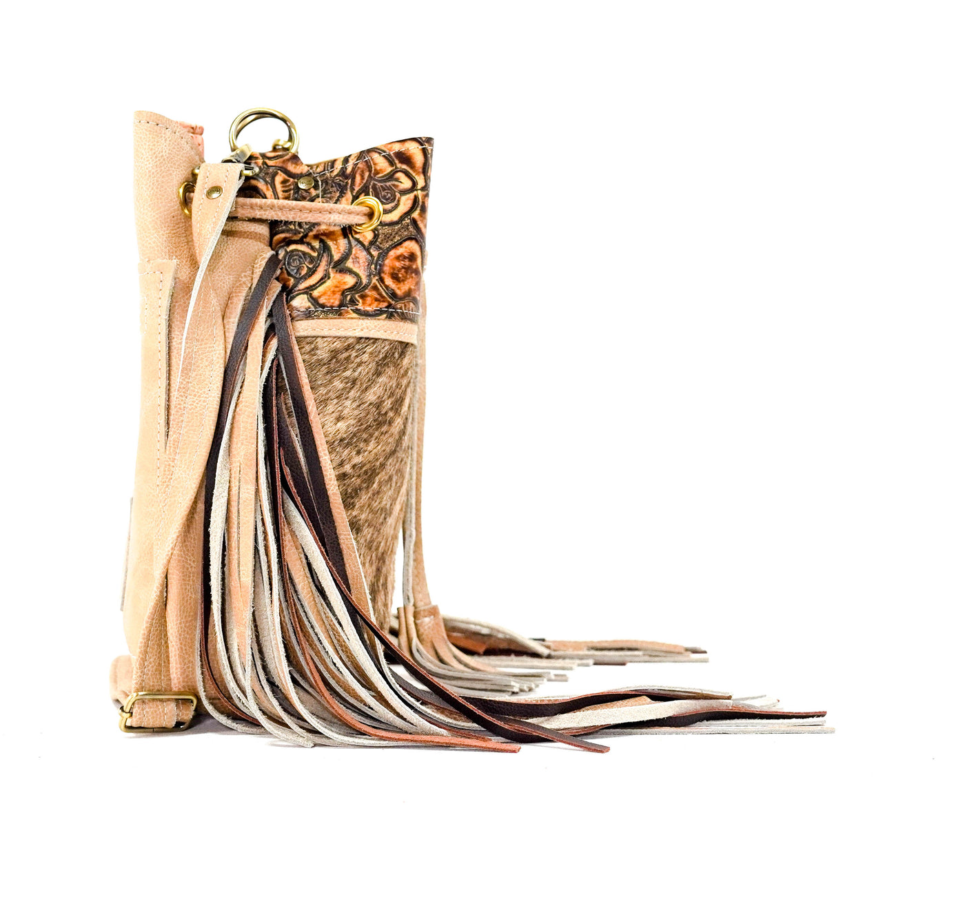 Gabby - Brindle w/ Savannah Roses-Gabby-Western-Cowhide-Bags-Handmade-Products-Gifts-Dancing Cactus Designs