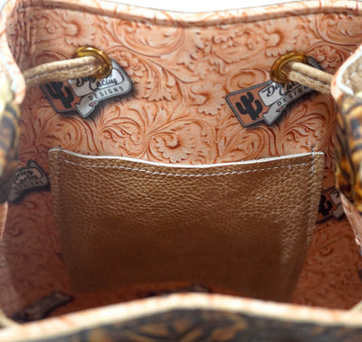 Gabby - Brindle w/ Savannah Roses-Gabby-Western-Cowhide-Bags-Handmade-Products-Gifts-Dancing Cactus Designs