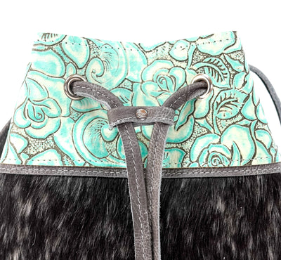 Gabby - Salt & Pepper w/ Geode Roses-Gabby-Western-Cowhide-Bags-Handmade-Products-Gifts-Dancing Cactus Designs