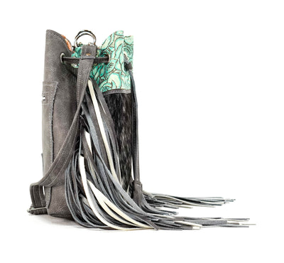 Gabby - Salt & Pepper w/ Geode Roses-Gabby-Western-Cowhide-Bags-Handmade-Products-Gifts-Dancing Cactus Designs