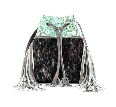 Gabby - Salt & Pepper w/ Geode Roses-Gabby-Western-Cowhide-Bags-Handmade-Products-Gifts-Dancing Cactus Designs