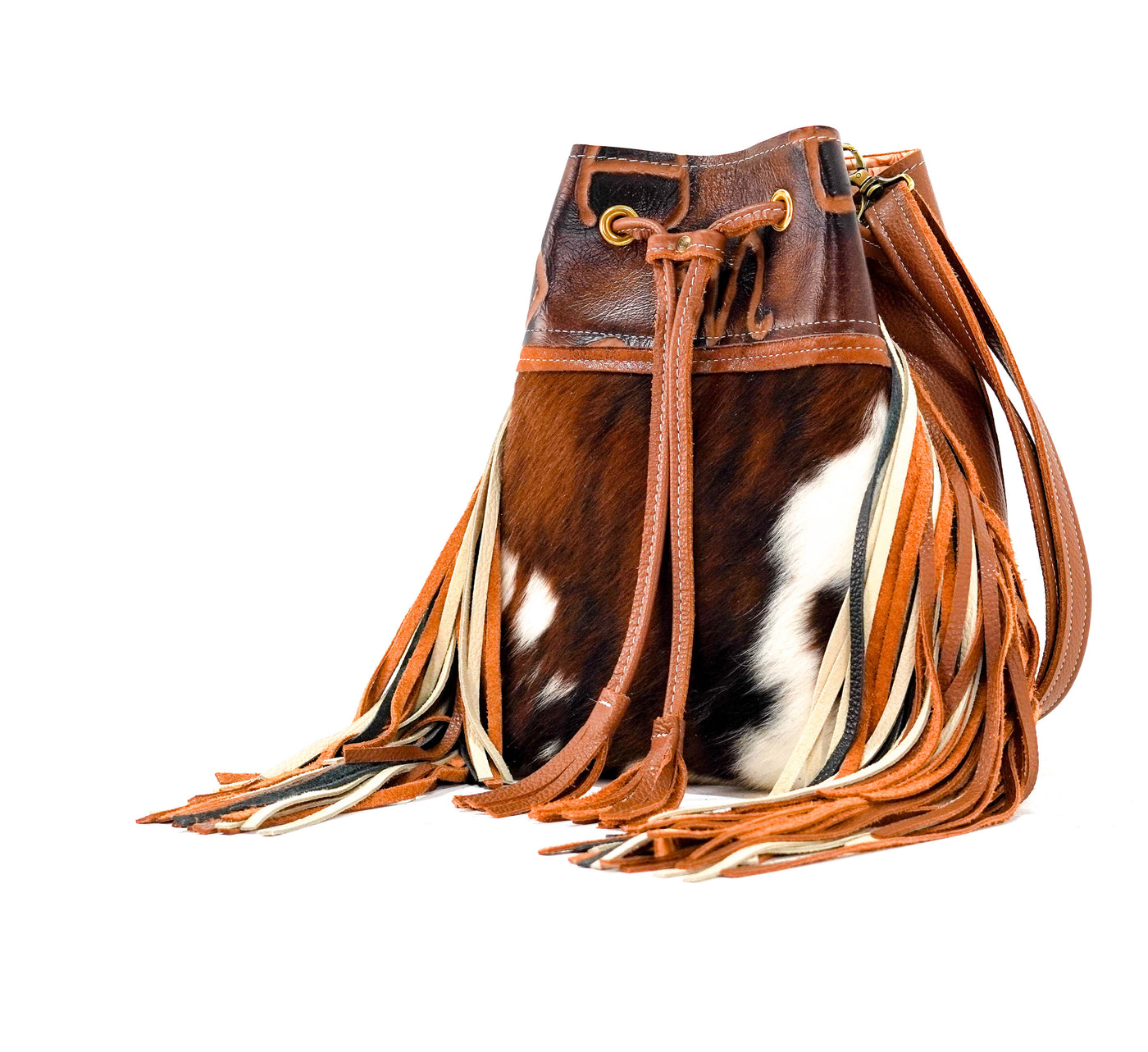 Gabby - Tricolor w/ Burnt Brands-Gabby-Western-Cowhide-Bags-Handmade-Products-Gifts-Dancing Cactus Designs
