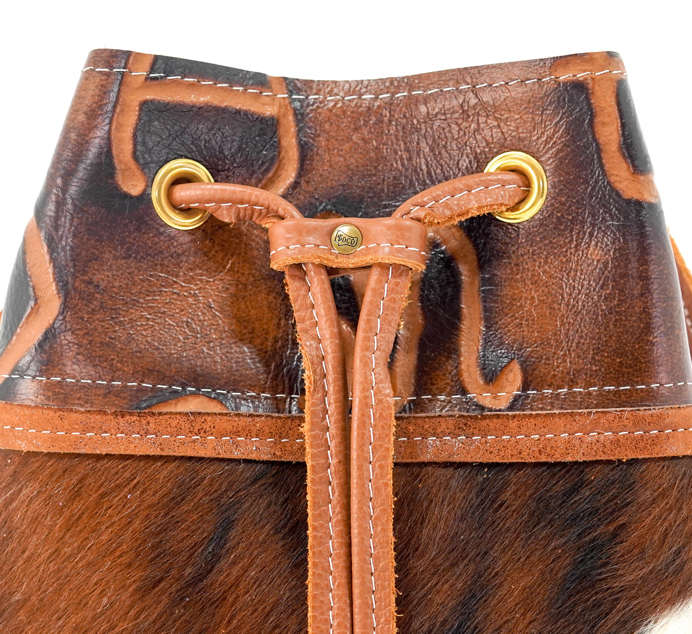 Gabby - Tricolor w/ Burnt Brands-Gabby-Western-Cowhide-Bags-Handmade-Products-Gifts-Dancing Cactus Designs