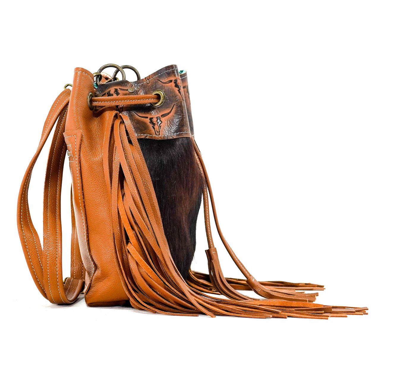 Gabby - Tricolor w/ Burnt Brands-Gabby-Western-Cowhide-Bags-Handmade-Products-Gifts-Dancing Cactus Designs