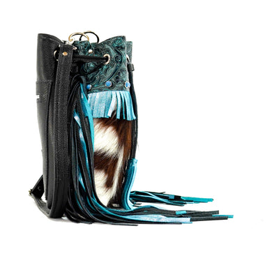 Gabby - Tricolor w/ Indigo Tool-Gabby-Western-Cowhide-Bags-Handmade-Products-Gifts-Dancing Cactus Designs