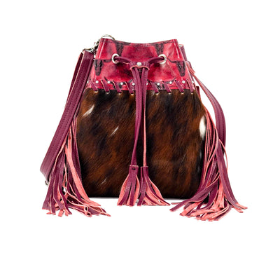 Gabby - Tricolor w/ Red Skulls-Gabby-Western-Cowhide-Bags-Handmade-Products-Gifts-Dancing Cactus Designs