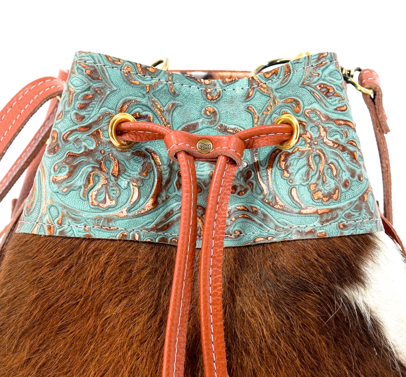 Gabby - Tricolor w/ Sierra Tool-Gabby-Western-Cowhide-Bags-Handmade-Products-Gifts-Dancing Cactus Designs