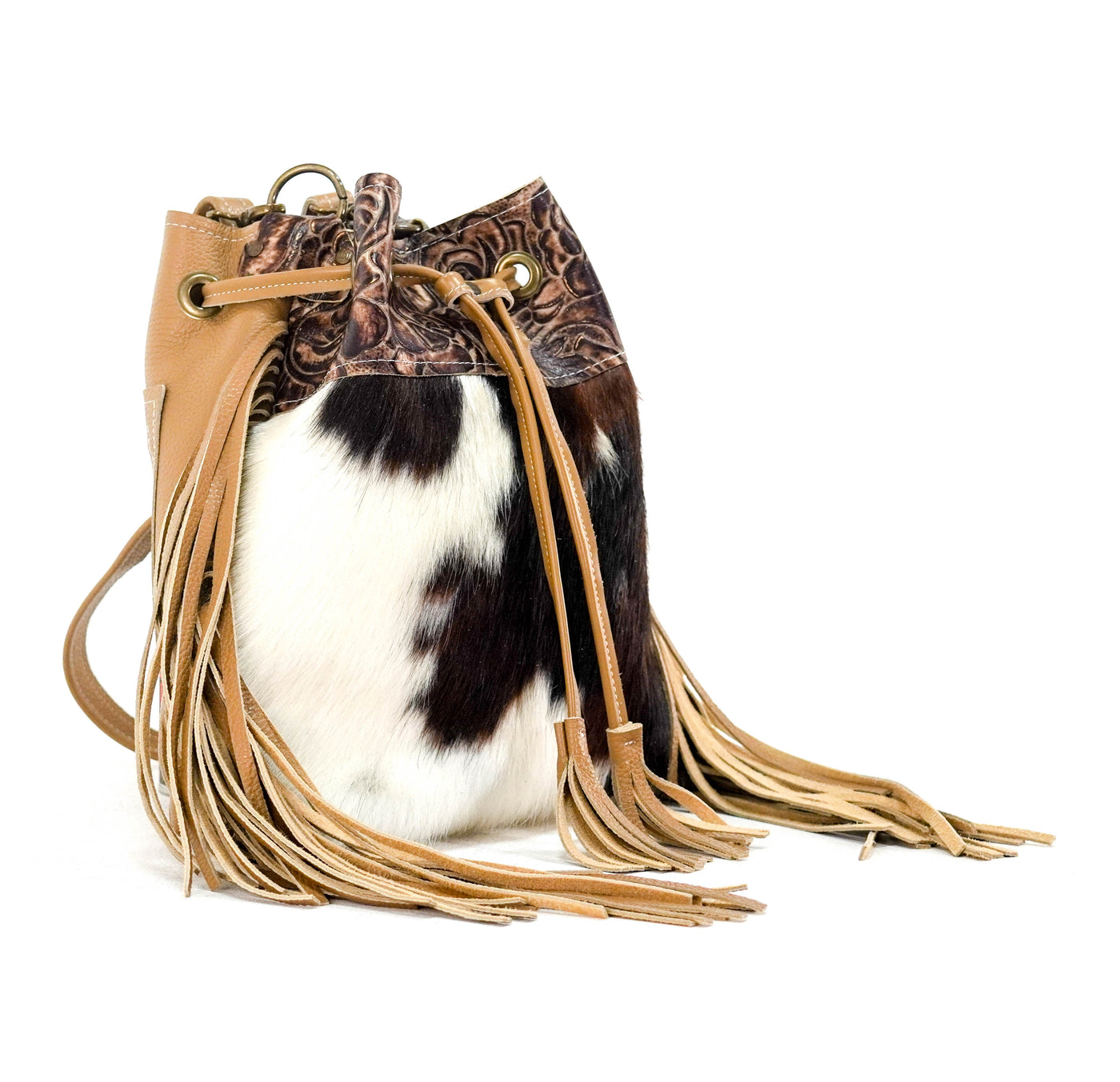 Gabby - Tricolor w/ Toasted Roses-Gabby-Western-Cowhide-Bags-Handmade-Products-Gifts-Dancing Cactus Designs