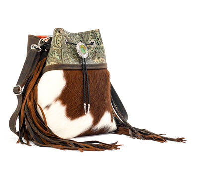Gabby - Tricolor w/ Turquoise & Brown Paisley-Gabby-Western-Cowhide-Bags-Handmade-Products-Gifts-Dancing Cactus Designs