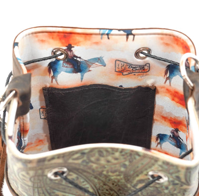 Gabby - Tricolor w/ Turquoise & Brown Paisley-Gabby-Western-Cowhide-Bags-Handmade-Products-Gifts-Dancing Cactus Designs