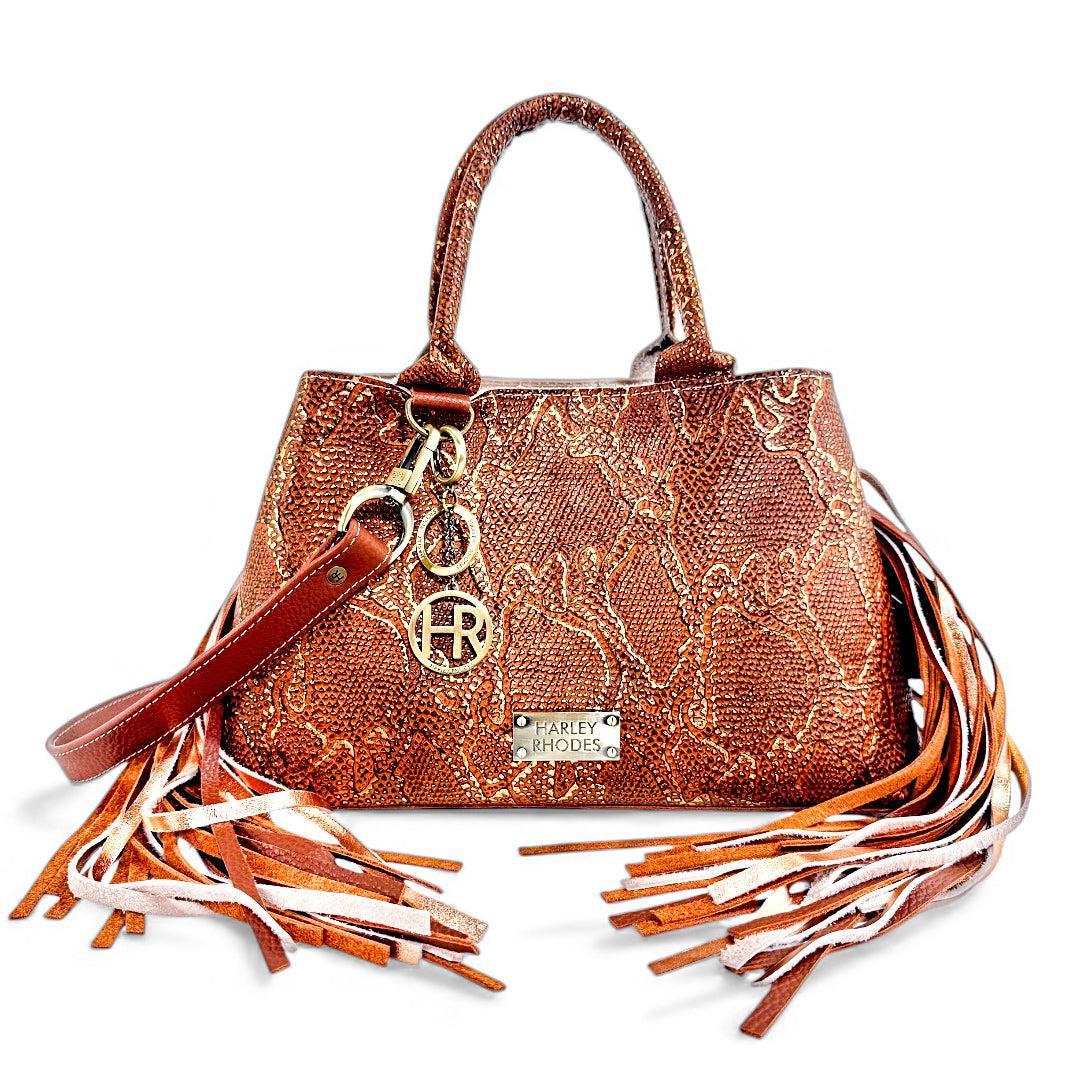 Jackie Handbag-Apparel & Accessories > Handbags, Wallets & Cases > Handbags > Convertible Bags-Western-Cowhide-Bags-Handmade-Products-Gifts-Dancing Cactus Designs