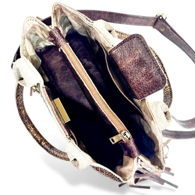 Jackie Handbag-Apparel & Accessories > Handbags, Wallets & Cases > Handbags > Convertible Bags-Western-Cowhide-Bags-Handmade-Products-Gifts-Dancing Cactus Designs