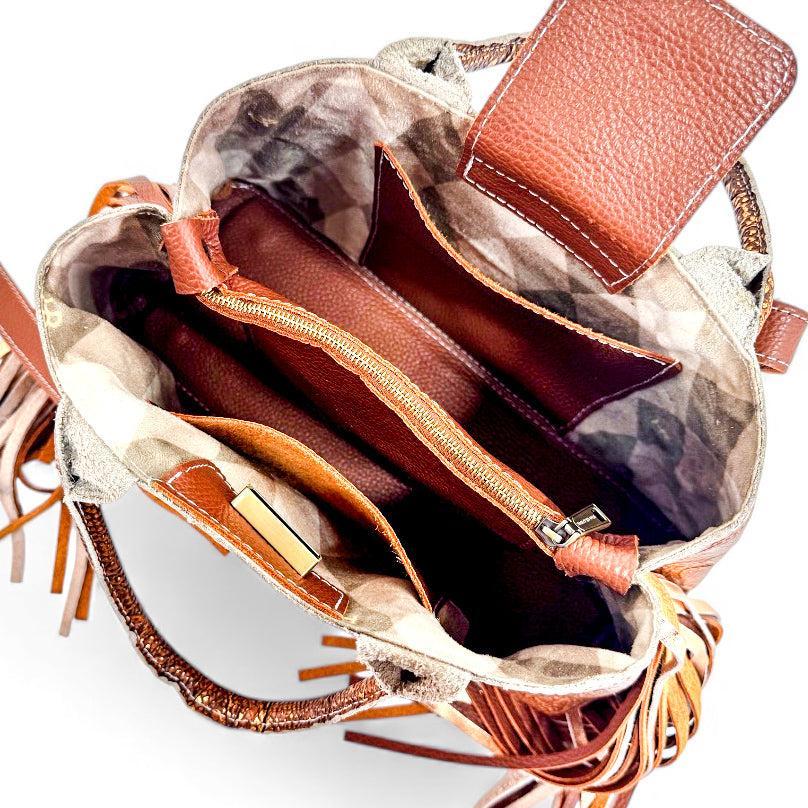 Jackie Handbag-Apparel & Accessories > Handbags, Wallets & Cases > Handbags > Convertible Bags-Western-Cowhide-Bags-Handmade-Products-Gifts-Dancing Cactus Designs