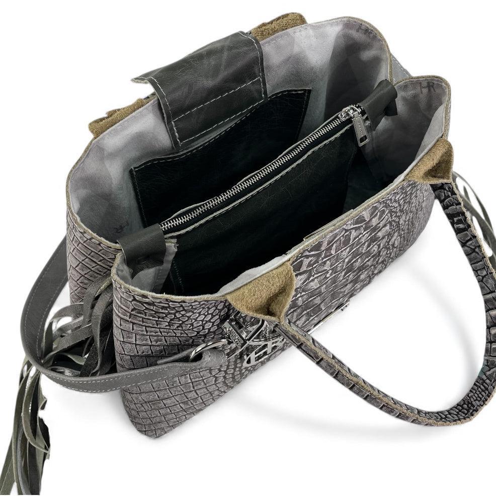 Jackie Handbag-Apparel & Accessories > Handbags, Wallets & Cases > Handbags > Convertible Bags-Western-Cowhide-Bags-Handmade-Products-Gifts-Dancing Cactus Designs