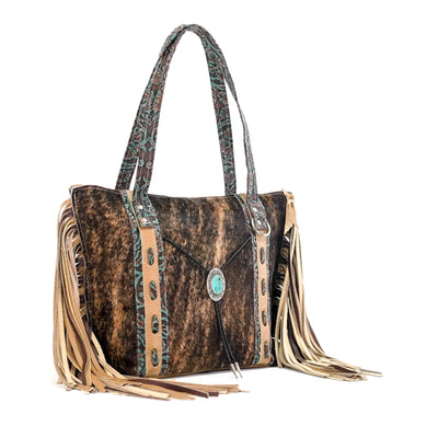 June - Brindle w/ Evergreen tool-June-Western-Cowhide-Bags-Handmade-Products-Gifts-Dancing Cactus Designs