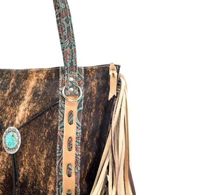 June - Brindle w/ Evergreen tool-June-Western-Cowhide-Bags-Handmade-Products-Gifts-Dancing Cactus Designs