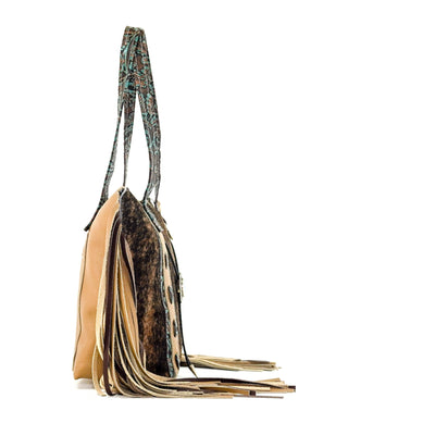 June - Brindle w/ Evergreen tool-June-Western-Cowhide-Bags-Handmade-Products-Gifts-Dancing Cactus Designs