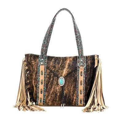 June - Brindle w/ Evergreen tool-June-Western-Cowhide-Bags-Handmade-Products-Gifts-Dancing Cactus Designs